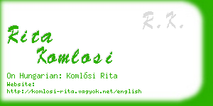 rita komlosi business card